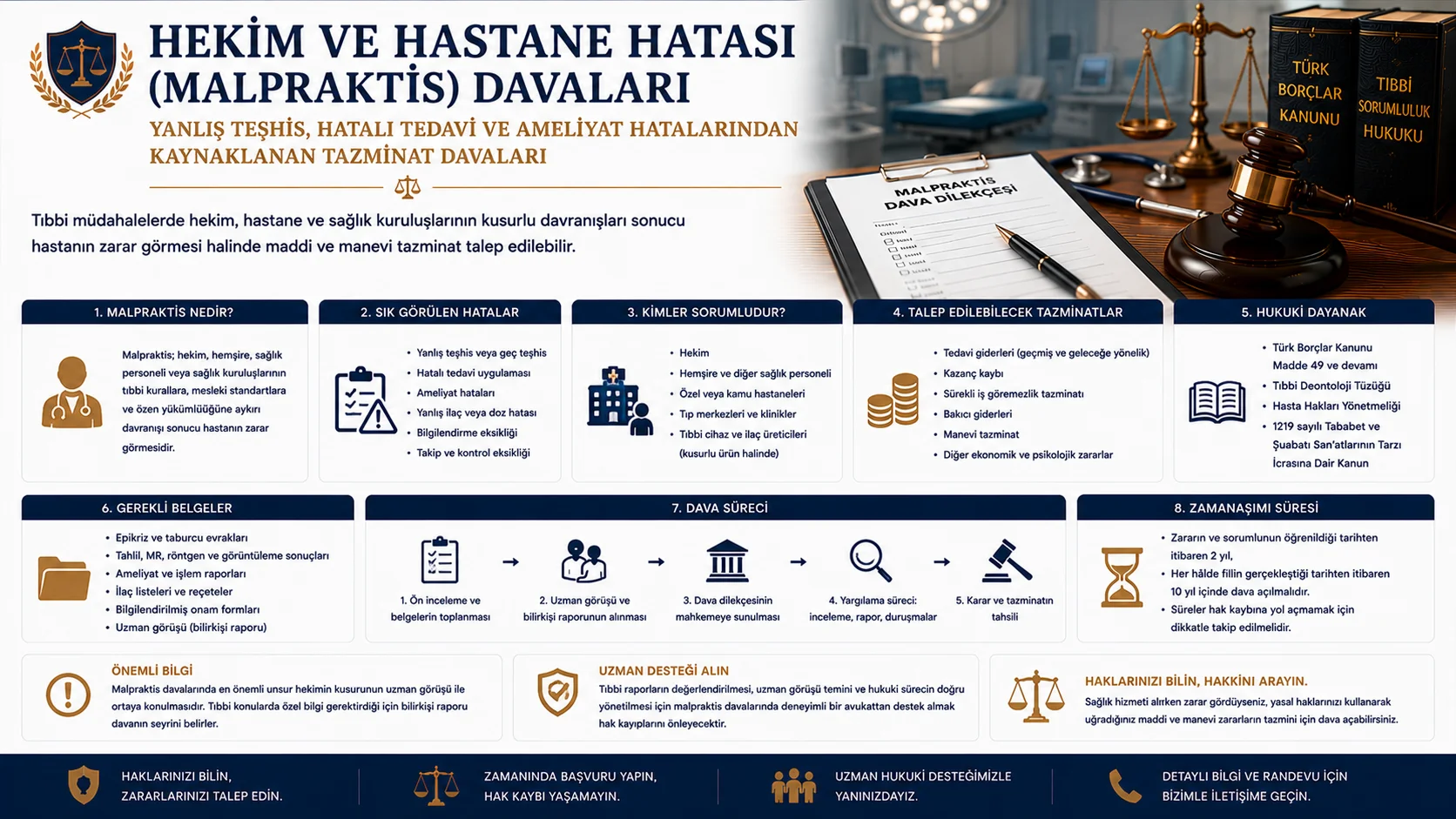 Yanlış Teşhis, Hatalı Tedavi ve Ameliyat Hatalarından Kaynaklanan Malpraktis Davaları