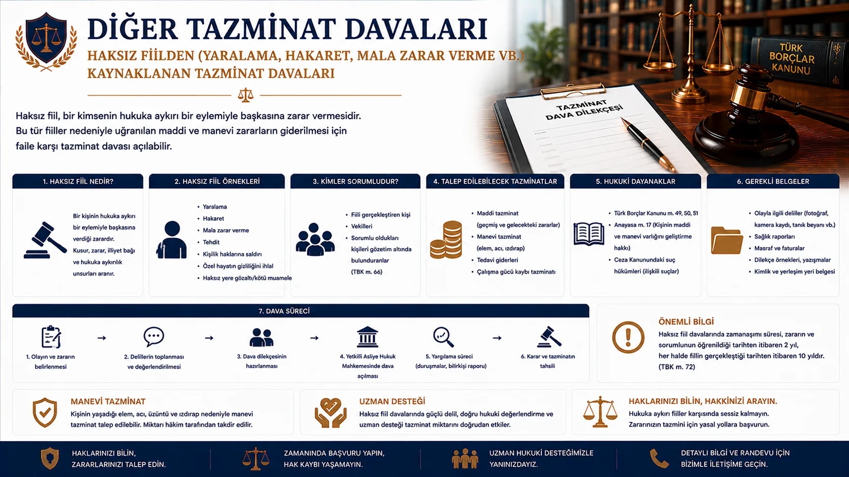 Haksız Fiilden Kaynaklanan Tazminat Davası: Yaralama, Hakaret, Mala Zarar